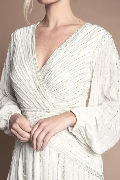 Coast Robe De Mariée Petite À Manches Longues Avec Ornements Linéaires<Femme Toutes Les Robes|Robes Longues