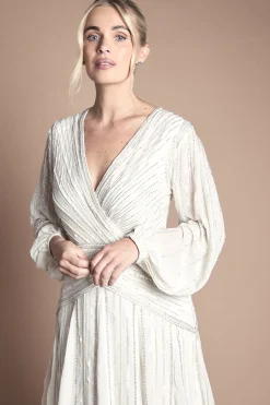 Coast Robe De Mariée Petite À Manches Longues Avec Ornements Linéaires<Femme Toutes Les Robes|Robes Longues