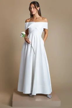 Coast Robe De Mariée Petite Taille En Satin Origami À Épaules Dénudées<Femme Satin Et Dentelle|Robes