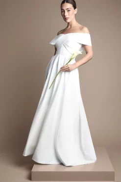 Coast Robe de Mariée Satin Bardot Origami<Femme Satin Et Dentelle|Robes