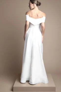 Coast Robe de Mariée Satin Bardot Origami<Femme Satin Et Dentelle|Robes