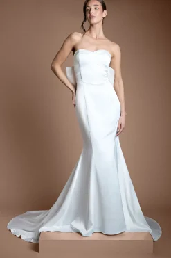 Coast Robe De Mariée Sirène En Ponte Avec Nœud Spectaculaire<Femme Robes|Robes Longues
