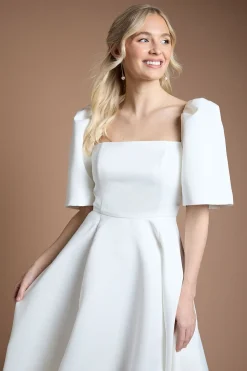 Coast Robe De Mariée Structurée À Manches Bouffantes<Femme Robes|Robes Mi-Longues