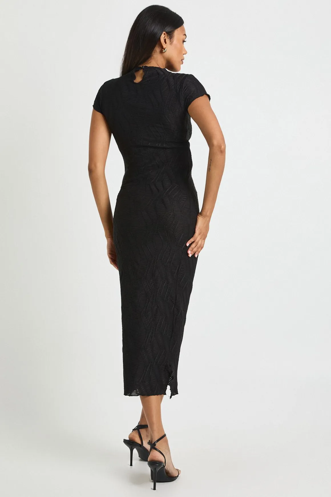 Robe de maternité en jacquard texturé midaxi moulante