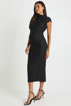 Robe de maternité en jacquard texturé midaxi moulante