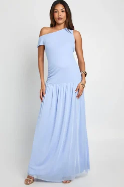 Robe de maternité en maille à fronces et ourlet drapé