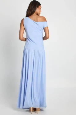 Robe de maternité en maille à fronces et ourlet drapé