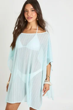 Robe De Plage Cape En Maille Transparente