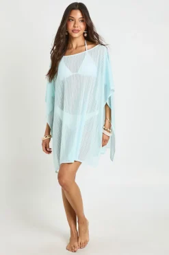 Robe De Plage Cape En Maille Transparente