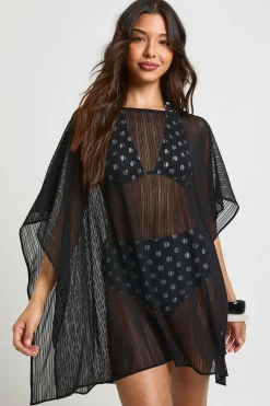 Robe De Plage Cape En Mesh Transparent
