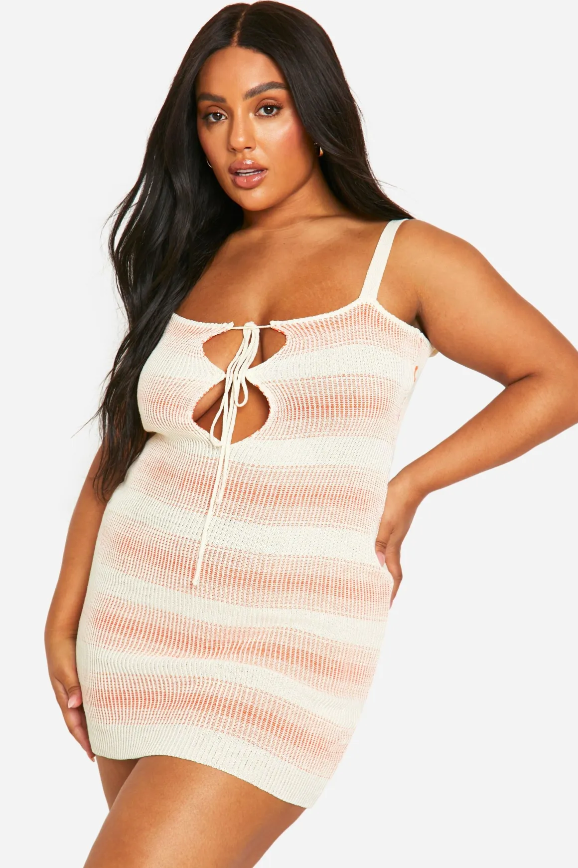 Robe de plage courte à nouage frontal