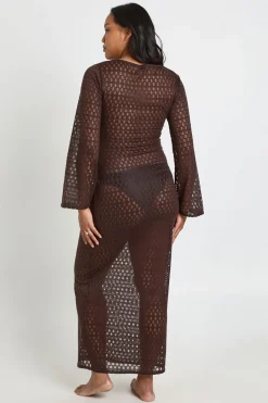 boohoo Robe De Plage De Maternité Avec Détail Anneau En O<Femme Looks Chocolat|Robes