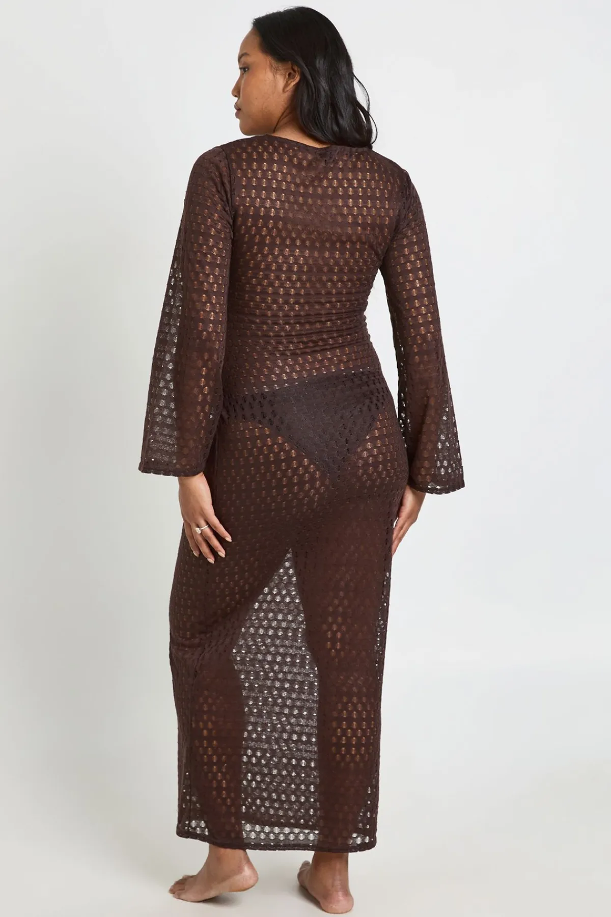 boohoo Robe De Plage De Maternité Avec Détail Anneau En O<Femme Looks Chocolat|Robes