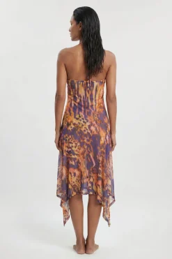 Robe De Plage En Maille À Imprimé Animal Abstrait