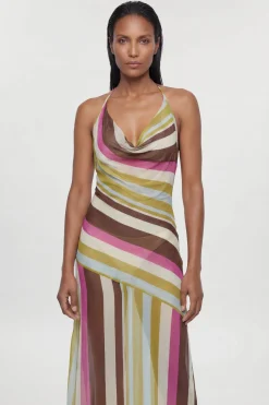 Robe De Plage Fluide En Viscose Georgette À Imprimé Floral Photographique