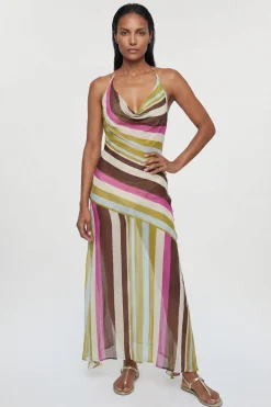 Robe De Plage Fluide En Viscose Georgette À Imprimé Floral Photographique