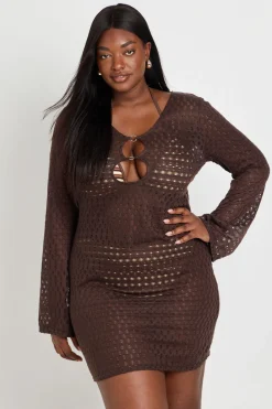 Robe De Plage Grande Taille Avec Détail Anneau En O