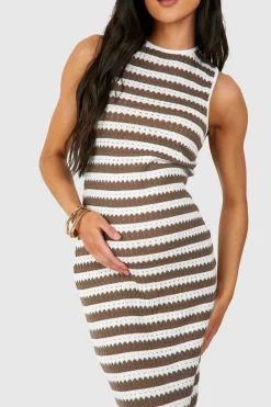 Robe de plage maxi en crochet sans manches pour maternité