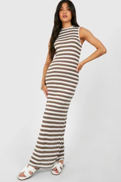 Robe de plage maxi en crochet sans manches pour maternité