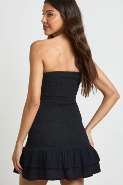boohoo Robe De Plage Mini Froncée En Tissu Gaze<Femme Toutes Les Robes|Robes