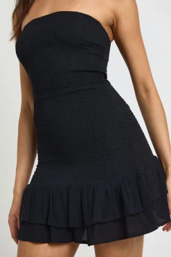 boohoo Robe De Plage Mini Froncée En Tissu Gaze<Femme Toutes Les Robes|Robes