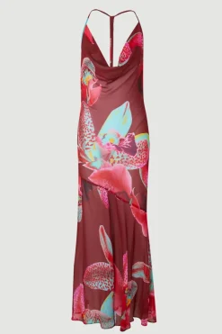 Robe de Plage Nuisette Petite en Georgette de Viscose à Imprimé Floral Photographique