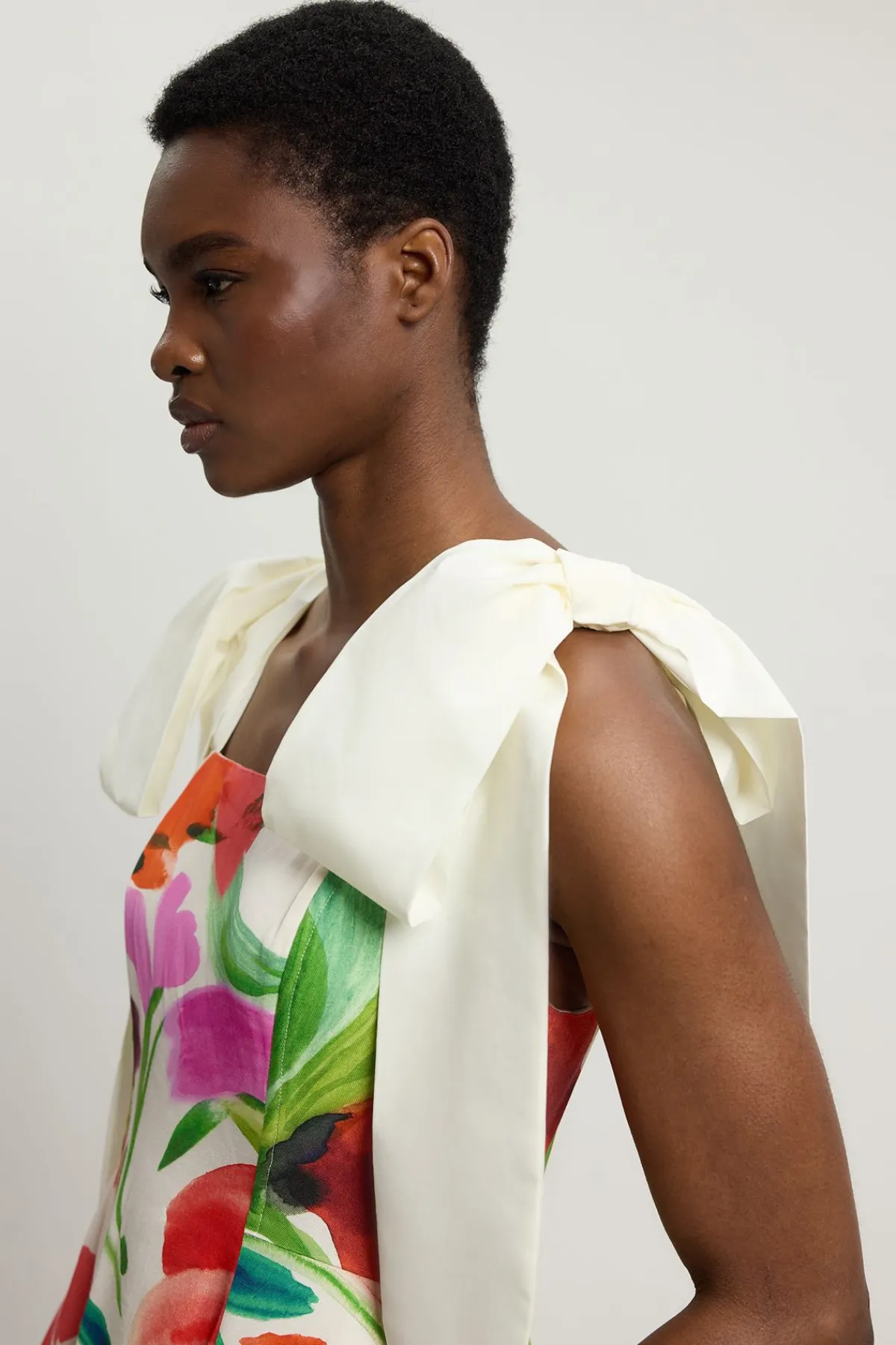 KarenMillen Robe De Soirée Tissée À Imprimé Floral En Viscose Et Lin<Femme Robes Mi-Longues|Robes Bal De Promo