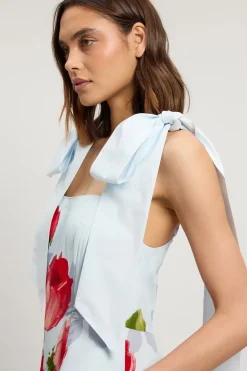 KarenMillen Robe De Soirée Tissée À Imprimé Floral En Viscose Et Lin<Femme Robes Bal De Promo|Robes