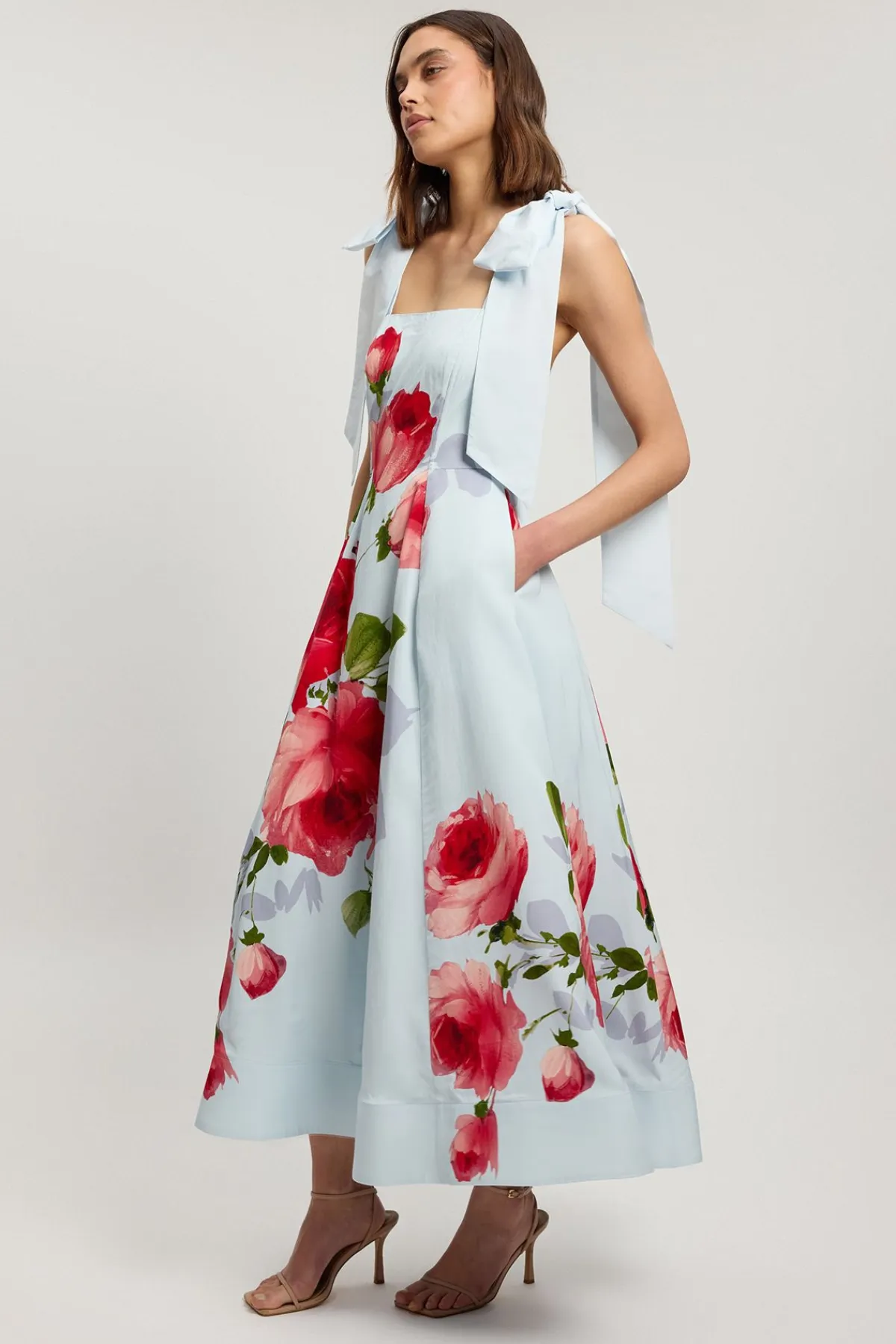 KarenMillen Robe De Soirée Tissée À Imprimé Floral En Viscose Et Lin<Femme Robes Bal De Promo|Robes