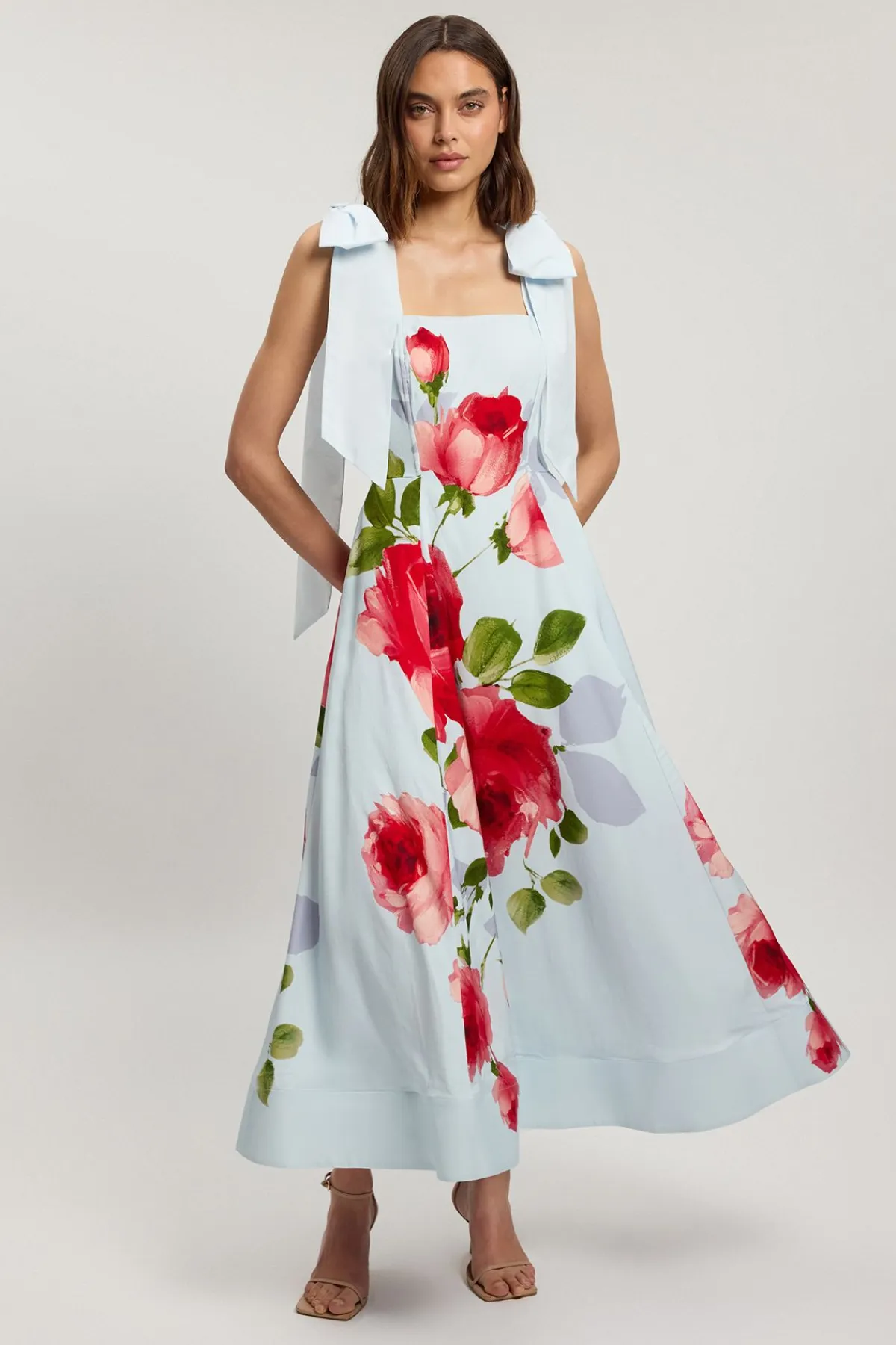 KarenMillen Robe De Soirée Tissée À Imprimé Floral En Viscose Et Lin<Femme Robes Bal De Promo|Robes