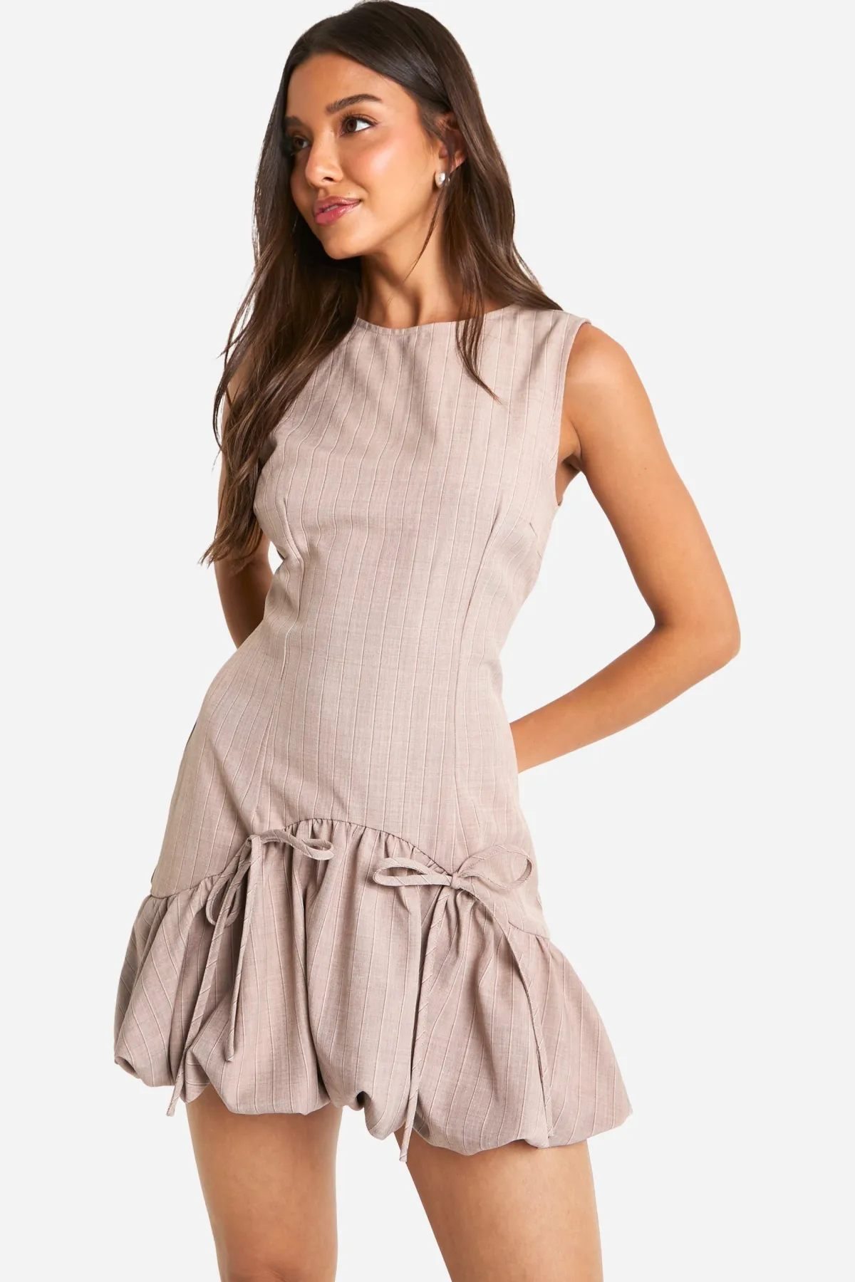 boohoo Robe de tailleur à rayures fines<Femme Robes Patineuses|Robes