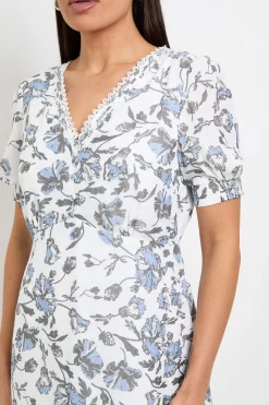Robe De Thé Boutonnée À Imprimé Floral D'été