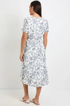 Robe De Thé Boutonnée À Imprimé Floral D'été