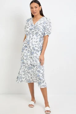 Robe De Thé Boutonnée À Imprimé Floral D'été