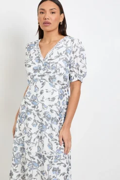 Robe De Thé Boutonnée À Imprimé Floral D'été
