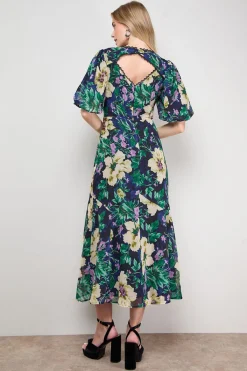 Oasis Robe de Thé à Panneaux avec Détails de Finition et Manches Bouffantes<Femme Toutes Les Robes|Robes Mi-Longues