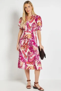 Wallis Robe De Thé Petite À Imprimé Palmier Estival<Femme Robes|Robes Mi-Longues