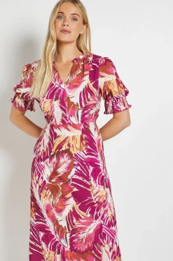 Wallis Robe De Thé Petite À Imprimé Palmier Estival<Femme Robes|Robes Mi-Longues