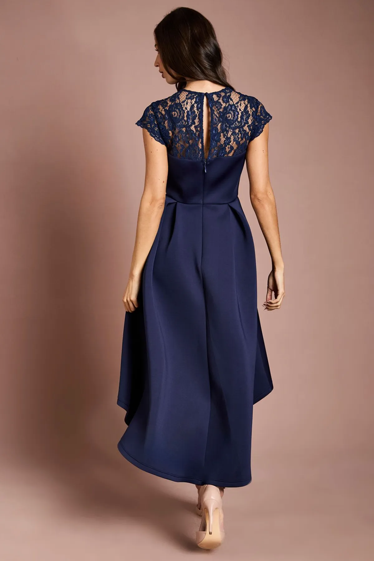 Coast Robe D'occasion Jupe Scuba Haut En Dentelle<Femme Toutes Les Robes|Robes Mi-Longues
