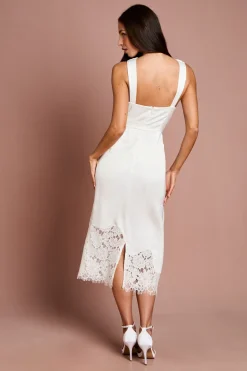 Coast Robe Dos-nu En Satin À Ourlet En Dentelle Et Devant Croisé<Femme Robes Mi-Longues|Satin Et Dentelle
