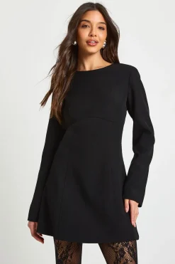 boohoo Robe Droite Ajustée à Manches Longues<Femme Robes À Manches Longues|Robes