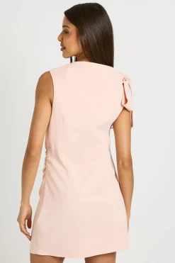 Robe Droite Ajustée À Épaule Nouée Asymétrique
