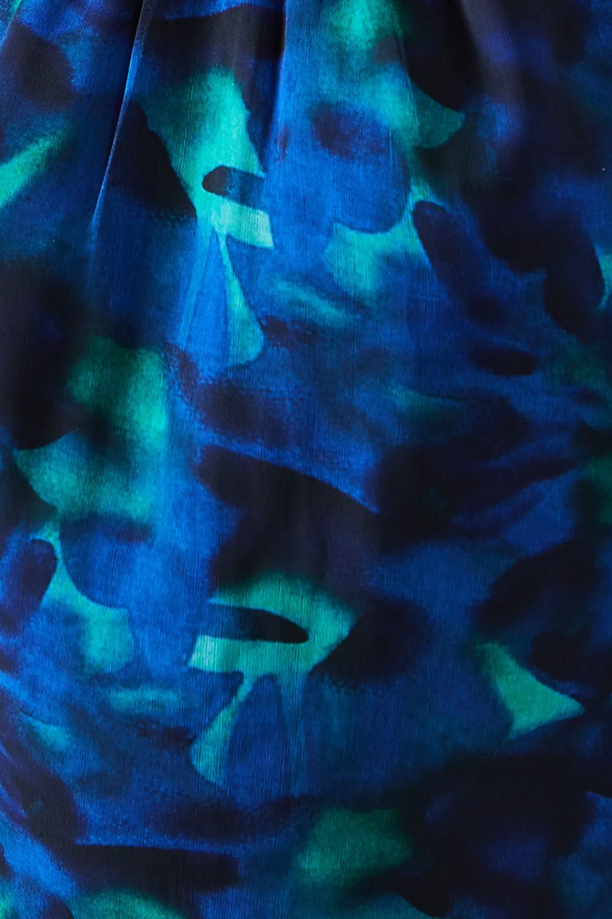 Wallis Robe Droite Bleue à Imprimé Abstrait avec Détail Ajouré<Femme Robes|Robes À Manches Longues