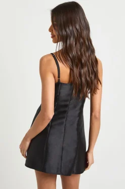 Robe Droite à Bretelles avec Nœud Devant