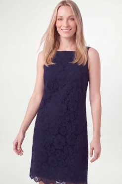 Robe Droite À Bretelles En Satin Et Dentelle Petite