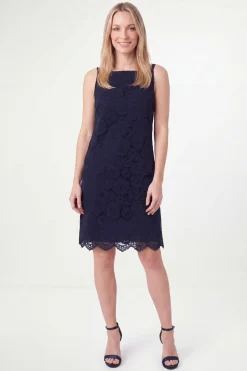 Robe Droite À Bretelles En Satin Et Dentelle Petite