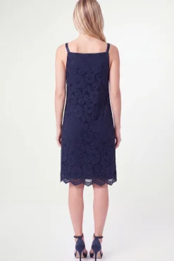 Robe Droite À Bretelles En Satin Et Dentelle Petite