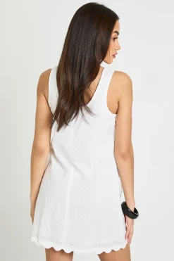 boohoo Robe Droite À Broderie Anglaise Avec Ourlet Festonné<Femme Toutes Les Robes|Robes