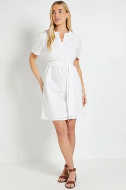 Robe Droite Broderie Anglaise Petite Taille Été