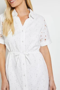 Robe Droite Broderie Anglaise D'été Petite